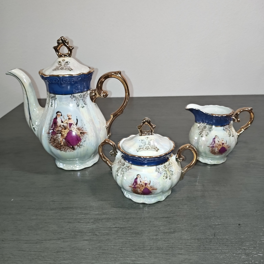 Royal Japan Vintage (Lusterware) Iridescence Teapot Set Mid‎ Century 1940-1969